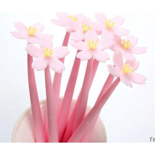 200 Pcs Flower Gel Pens Cherry Blossom Pen Girl Neutral Pen School Office Supplies