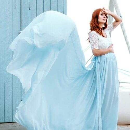 2021 Boho Style Lace Maternity Dress for Photography Maternity Photography Long Maxi Gown Pregnancy Women Elegant Dress