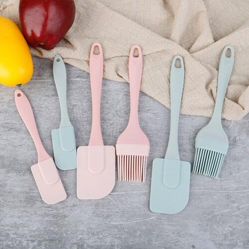 3PCS/ Set Silicone Spatula Barbeque Brush Cooking Utensil Tool Kit Heat Resistant BBQ Oil Condiment Brushes Cake Cream Scraper