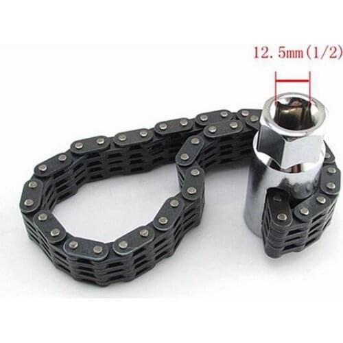 44/52 section for Most Cars And Light Trucks Double chain sleeve Oil Filter Wrench with 1/2 inch curve rod Deep Socket