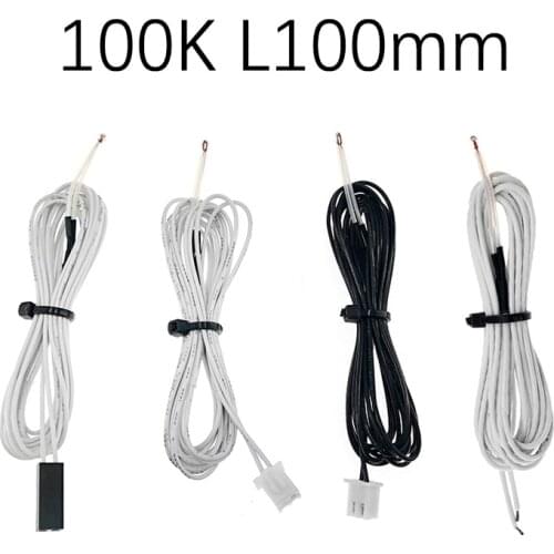 5pcs/lot 100K ohm NTC 3950 Thermistor Sensors with Cable 3D Printers Parts Temperature Part White 1M Line Accessories
