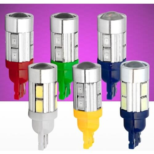 50PCS High Quality T10 W5W 10 SMD 5630 LED Projector Lens Auto Wedge Lamp WY5W 194 192 10SMD 5730 LED Car Light Parking Bulb 50X