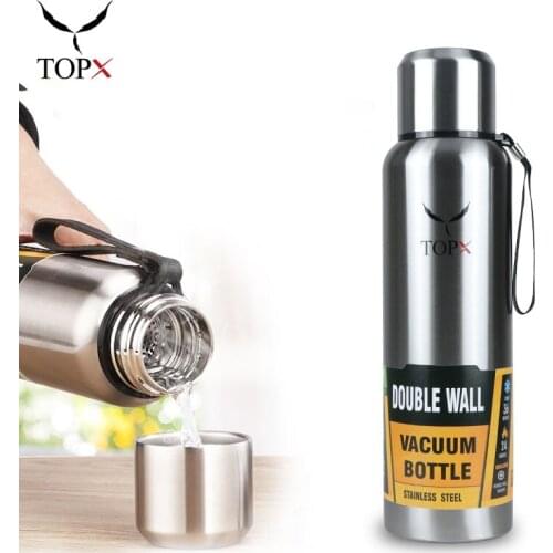 Large Capacity Insulated Cup Portable Stainless Steel Vacuum Flask Insulated Tumbler with Rope Thermo Bottle 500/1000/1500ml
