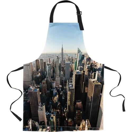 City New York Landscape Aprons for Women Men Kid Cooking Baking Apron Kitchen Utility Equipment Accessories