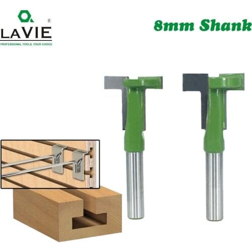 LAVIE 8mm Shank T-Slot Router Bit Milling Straight Edge Slotting Milling Cutter Cutting Handle for Wood Woodwork MC02090
