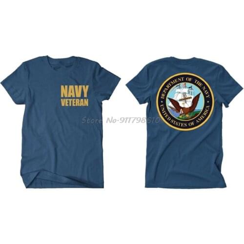 T-shirt Usn Us Navy Veteran Military Blue Fox Outdoor Short Sleeve Men Cotton Tees Streetwear Harajuku