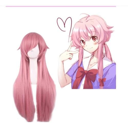 Hot Future Daily Mirai Nikki Gasai Yuno Cosplay School Uniform Suit Costume Wig