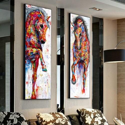 DDHH Canvas Painting Big Size Art Posters Horse Picture Wall Art Poster Prints Animal Painting Home Decor No Frame