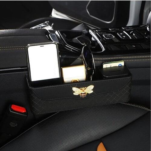 Cartoon Little Bee Mobile Phone Storage Box Car Seat Gap Storage Bag Car Interior Decoration Seat Crevice Box