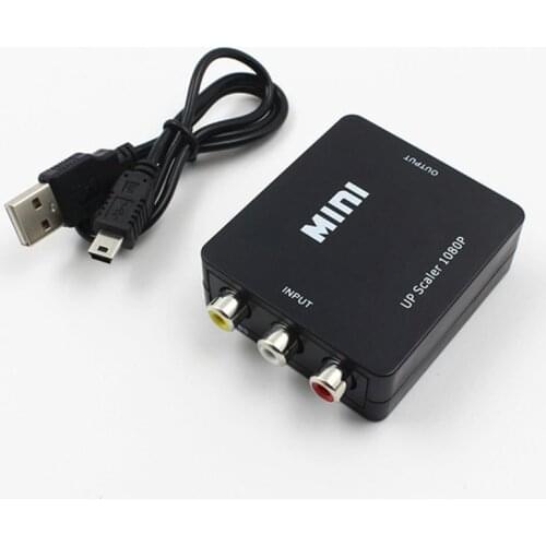 Av To HDMI-Compatible Converter Av2 Composite Av Cvbs 3Rca1080P Converter Adapter Video Upscaler High Definition