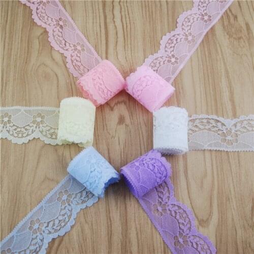 Polyester Lace Trim Fabric Sewing Accessories Cloth Wedding Dress Decora Ribbon DIY Craft Supplies Multi Color 36mm 50y L360