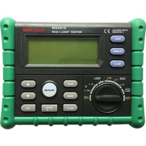 MASTECH MS5910 GFCI Tester Circuit Trip-out Current / Time Test RCD Loop Resistance Tester with USB Interface