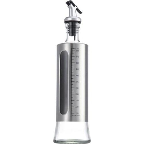 200/300/500ml Oil Bottle with Scale Multifunctional Glass Seasoning Storage Dispenser for Kitchen