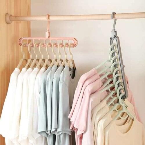 1pcs Clothes Multi Hanger Space Saving Folding Hook Rack Wardrobe Organizer
