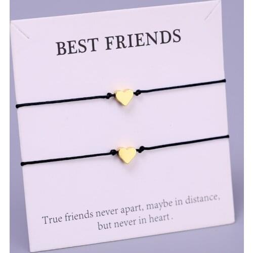 A Set-Best Friends Heart Couple Bracelets Mother Daughters Women Men Boy Girl Fashion Jewelry Christmas Gift Drop Shipping
