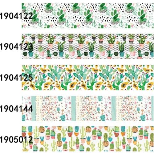 Cheap price cactus printed tiny flower ribbons, 5/8" flower patterns foe fold over elastic ribbon