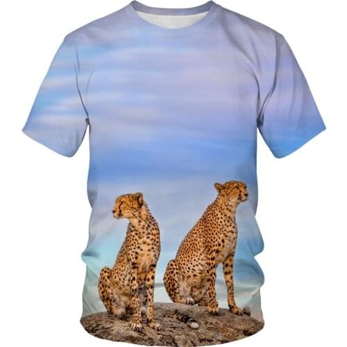 Summer Fashion New T-shirts Animal Tiger and Lion 3D Printed Pattern Men’s and Women’s Casual Explosive Short Sleeve Clothing