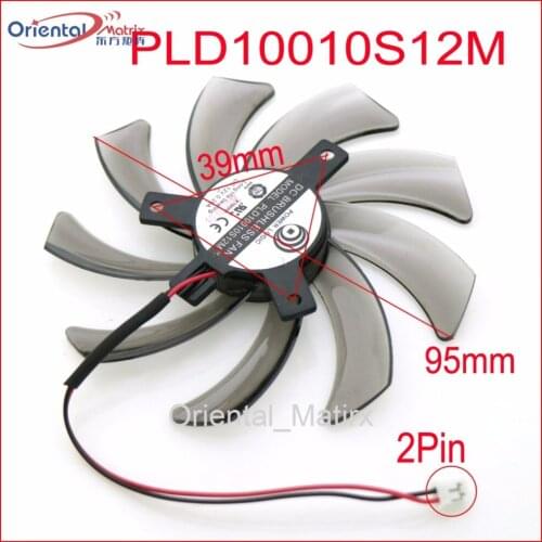 PLD10010S12M 12V 0.20A 95mm 39x39x39mm GVN550WF2 N56GOC R667D3 R777OC Graphics Card Cooling Fan 2Pin 2Wire