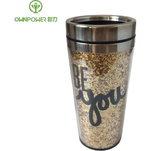 OWNPOWER 450ml Gold Water Bottle Hot Insulated My Water Bottles Travel Sports Water Bottle Coffee Tea Drink Bottle Car Garrafa