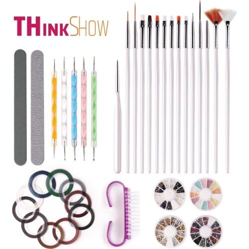 Professional Arcylic Nail Kit Powder Gliiter Nail Art Tips Tools Brush Tool Set For Nail Kit Accessories