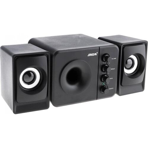 USB2.0 Subwoofer Computer Speaker with 3.5mm Audio Plug and USB Power Plug for Desktop PC Laptop MP3 Cellphone MP4