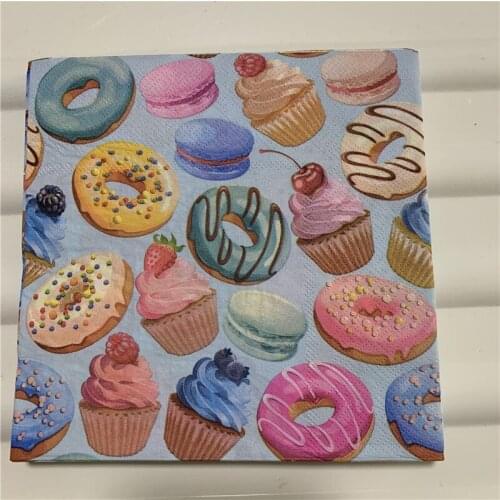 Decoupage napkin paper tissue towel ice cream food Donuts pop corn Hamburger handerchief wedding serviette birthday party decor