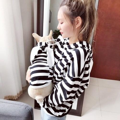 Dog Parent-child Costume Clothes for Dogs for Small Dogs Jacket Striped Hoodies for French Bulldog Chihuahua Clothes Pet Coat