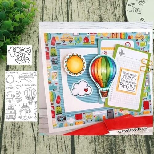 Transportation Metal Cutting Dies and clear stamps Stencils for DIY Scrapbook Photo Album Paper Card Decorative