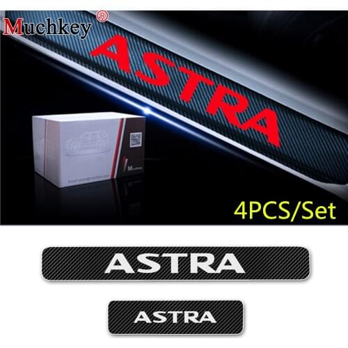 For OPEL ASTRA Door Sill Protector Carbon Fiber Vinyl Sticker Door Scuff Protection Car Accessories Door Step Scratch Cover