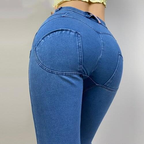 Melody wear ladies christmas workout running leggings cute postpartum compression leggings knit light blue leggings