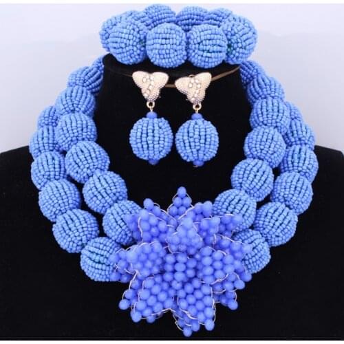 Christmas Costume Jewelry Set Gift Elegant Blue Design Dubai Ladies Wedding High Quality Jewelry Necklace Bangle Jewelry Set