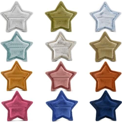 Star Velvet Ring Box Single Ring Display Holder with Detachable Lid Ring Holder for Wedding Ceremony Engagement Proposal