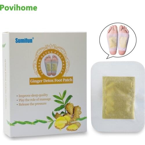 12Pieces/Box Slimming Patch Ginger Essential Oil Detox Foot Patch Bamboo Vinegar Pads Improve Sleep Beauty Body Massage K03001