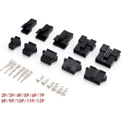 20sets JST 2.54mm SM 2/3/4/5/6 Pins Multipole Connector Plug With Ternimal Male And Female