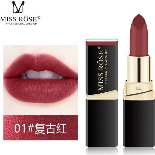 3pcs Hot Chocolate Brown Coffee Red Brown Black Matte Lipstick Mocha Milk Brown Aunt Lipstick Makeup Cosmetic Gift for Girl