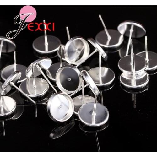 50pcs/lost 925 Sterling Silver Stud Earring Components Pins Needles DIY Ear Findings Wholesale Low Price Fast Shipping