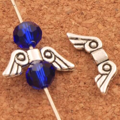 60pcs Swirl Angel Wing Charm Beads 15.9x5.7mm Zinc Alloy Spacers Jewelry Findings L078