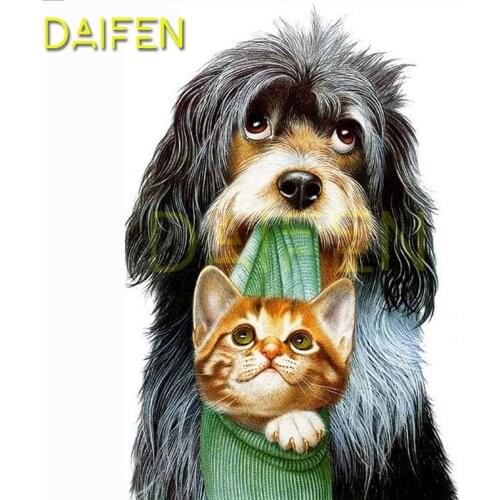 Full Square Diamond embroidery Cross stitch Dog cat animal Full Round Diamond mosaic sweater 5D DIY Diamond painting dog cat