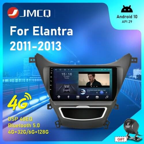 JMCQ Android 10 Car Radio For Hyundai Elantra 2011-2013 Multimidia Video Player Touch Screen 8-Core 2 Din 4G+32G Speaker WiFi