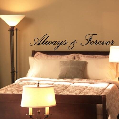 Free shipping Always and Forever Quote Lettering Vinyl Wall art Sticker , wall words sticker bedroom decor 7"x 36" L3000