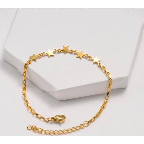 Baoyan Trendy Star Butterfly Cross Love Forever Chain Link Bracelet Gold Stainless Steel Geometry Link Bracelet Bangle For Women