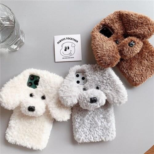 Teddy Furry Phone Case For Xiaomi Mi 10T 10 Lite 10 Ultra Redmi 5 5A 6 6A 9 9A 9C Note 6 7 7A 9S 10X 10X Pro Winter Warm Cover