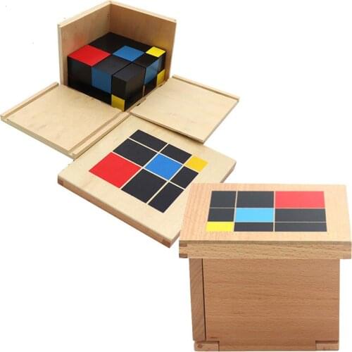 Montessori Sensorial Toys Math Learning Teaching Supplies Binomial Cubes And Trinomial Cubes Wooden Educational Toys for kids