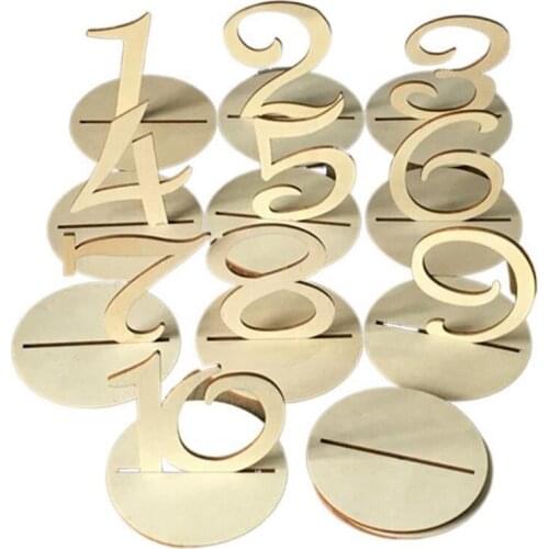 Wooden Table Number 1-10 Wedding Table Number With Base For Wedding Reception And Wedding Table Decorations-ABUX