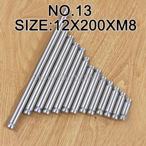 DHL 100PCS Diameter 12x200mm Stainless Steel Double Head Hollow Screw Acrylic Billboard Advertisement Fixing Screw KF984
