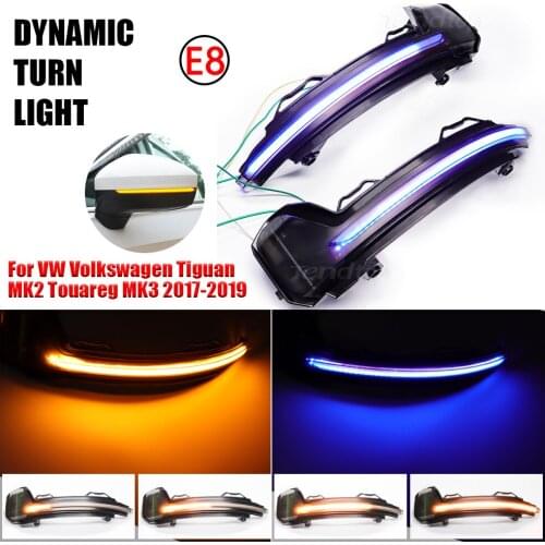 For VW Tiguan MK2 2017 2018 2019 Euro LED Side Wing Dynamic Turn Signal Light Rearview Mirror Indicator For VW Touareg MK3 2019