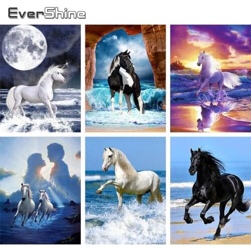 Evershine Diamond Embroidery Horse Full Square Drill Animal Mosaic Painting Cross Stitch Picture Of Rhinestones Wall Stickers