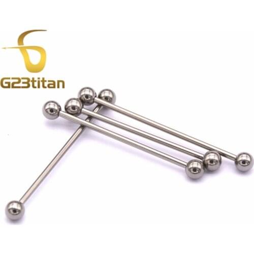 G23titan 14G G23 Titanium Vertical Industrial Piercing Barbell Ear Piercing Jewelry SGS Certification