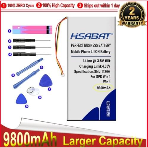 HSABAT 0 Cycle 9800mAh Battery for GPD WIN1 for GPD WIN 1 for GPD WIN High Quality Mobile Phone Replacement Accumulator