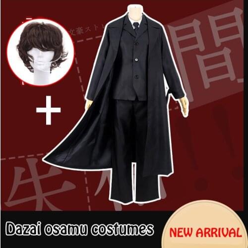 Anime Stray Dogs cosplay costumes Dazai osamu uniform DEAD APPLE costume Coat/ Shirt/ Jacket/ Pants/ Wig costume for Women Men